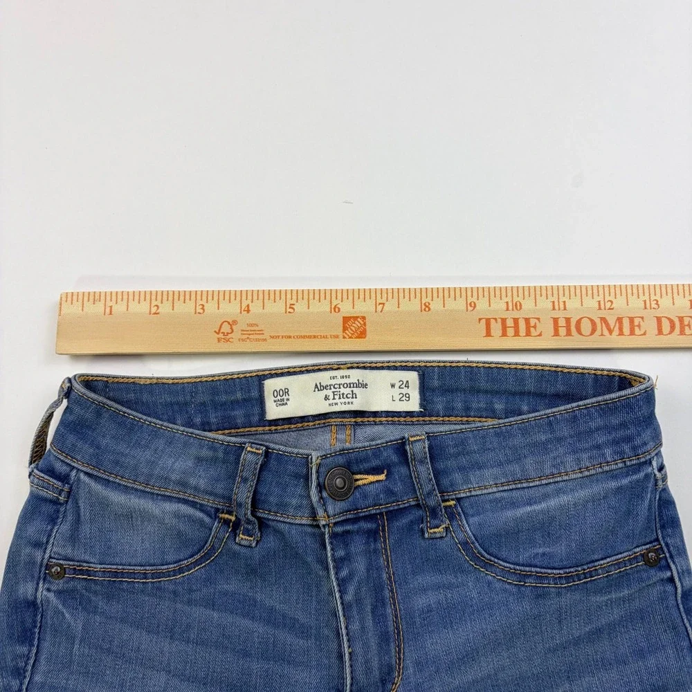 Abercrombie & Fitch Super Skinny Jeans Womens 00R 24 Medium Wash Low Rise